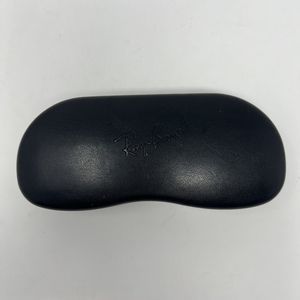 Ray Ban Sunglasses Eye Glasses Hard Case Only Clam Shell Black Leather